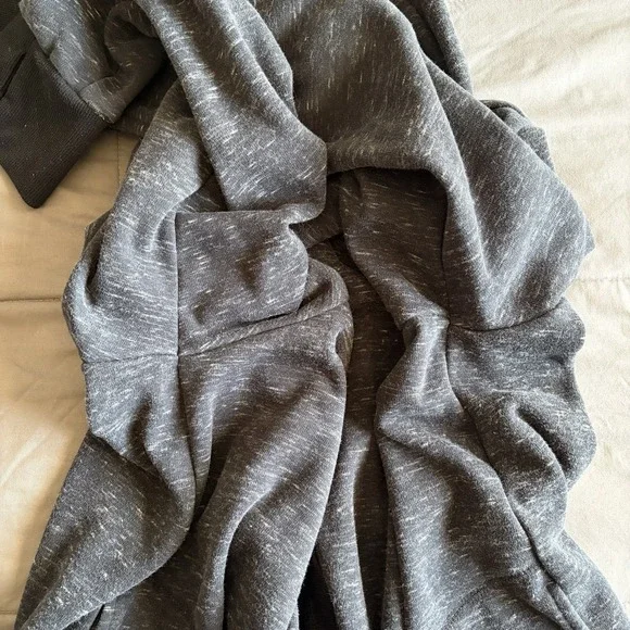 XL 90 Degree Reflex Black Long Open Cardigan Thumbhole Hoodie Comfy Athleisure - Picture 7 of 13